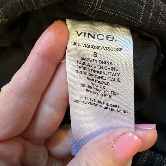 Women's Vince. Black & gray Plaid Wide Leg Pants Size 8 Baggy Dress Casual - Picture 9 of 11